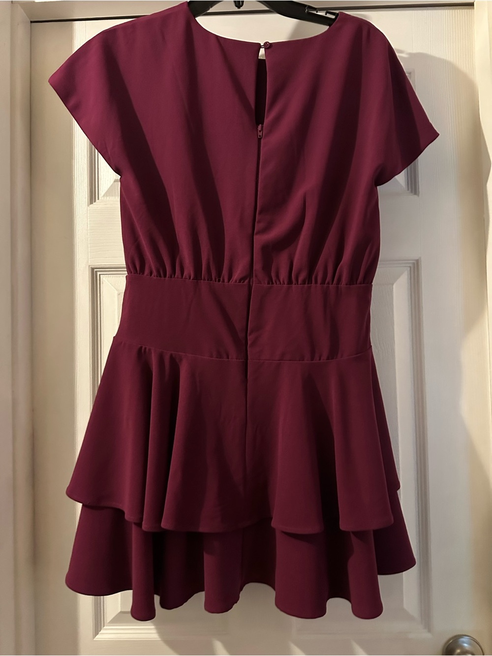 Habitual Burgundy High-Low Ruffle Dress - Picture 2 of 3